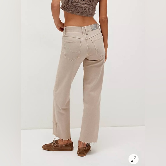 We The Free Risk Taker high rise straight jeans in taupe size 24 - Picture 2 of 12